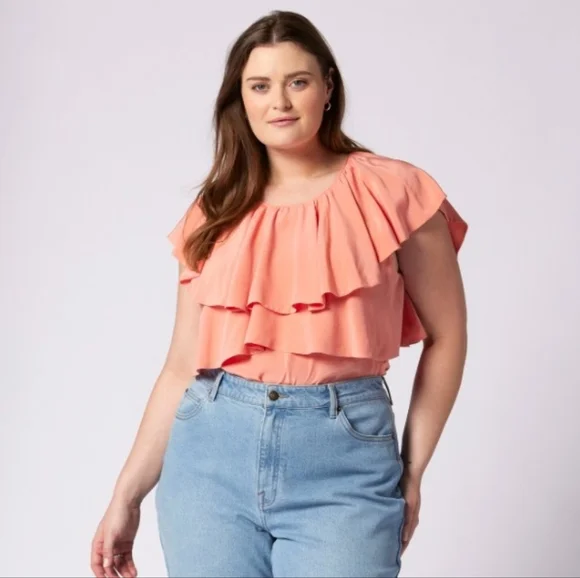 JOIE Lennon Tiered Flutter Silk‎ Top - Picture 5 of 9